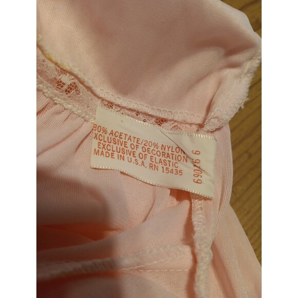 Vtg 70s Gilead Women L Nightgown Peasant Boho Flower Pink Maxi Semi Sheer Hippie - Picture 8 of 8